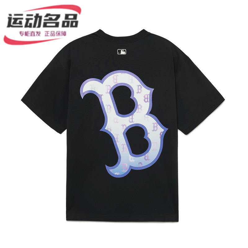 MLB正品男女情侣渐变老花T恤印花logo宽松短袖23夏新款3ATSM0633