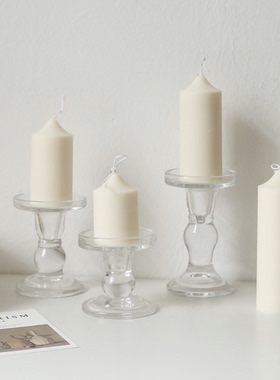 ins香薰白色尖顶圆柱粗蜡烛婚礼伴手礼家居摆件民宿求婚婚庆小众