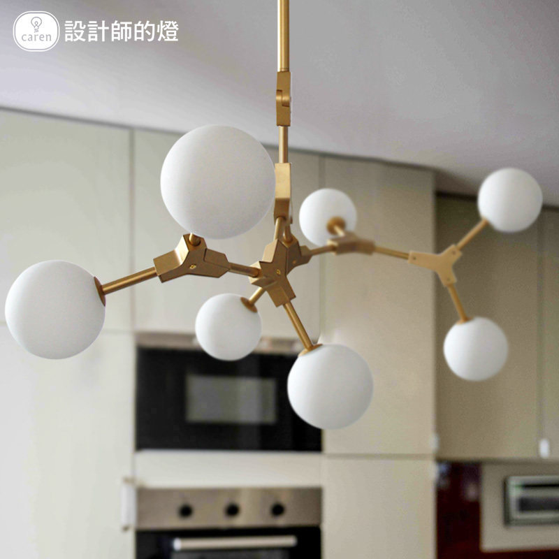 设计师的灯北欧式客厅灯具美式艺术餐厅吧台卧室铁艺树枝魔豆吊灯