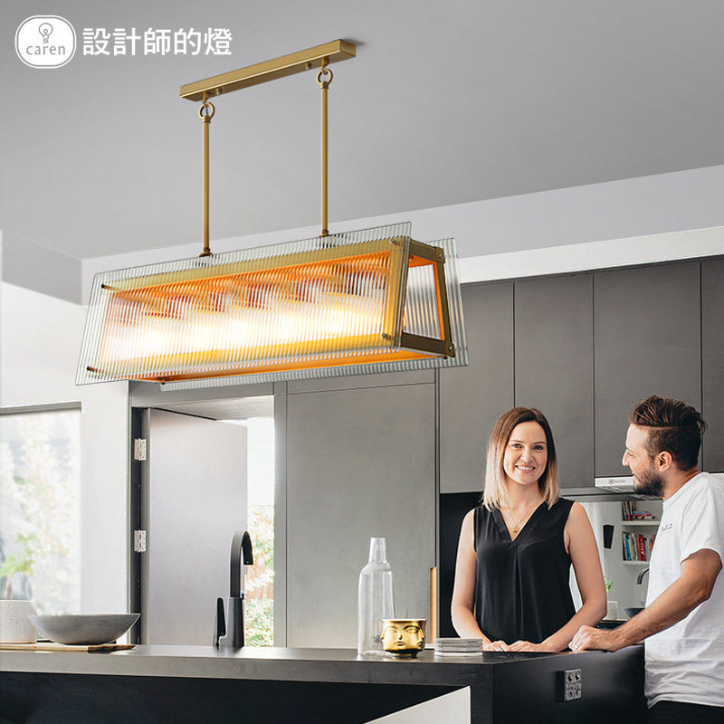 设计师的灯 美式轻奢复古创意个性客厅餐厅吧台灯铁艺玻璃箱吊灯