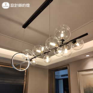 网红餐厅吧台吊灯轻奢玻璃商用创意个性 饰灯 现代餐厅灯北欧泡泡装