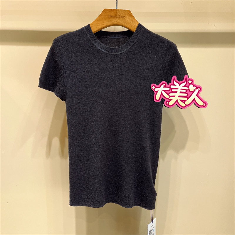 B2S3M213-499BANANABABY2026秋季香蕉宝贝专柜正品简约短袖针织衫