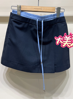 B2S2Q043-569夏季Banana Baby香蕉宝贝专柜正品撞色松紧短半裙