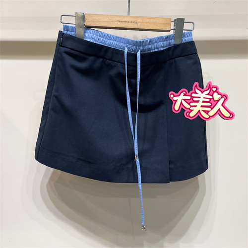 B2S2Q043-569夏季Banana Baby香蕉宝贝专柜正品撞色松紧短半裙