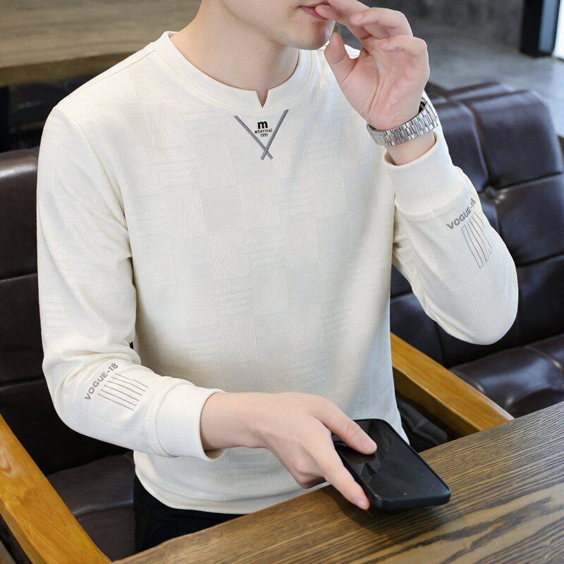 男士长袖卫衣时尚休闲2026百搭潮流秋季新款圆领上衣韩版打底