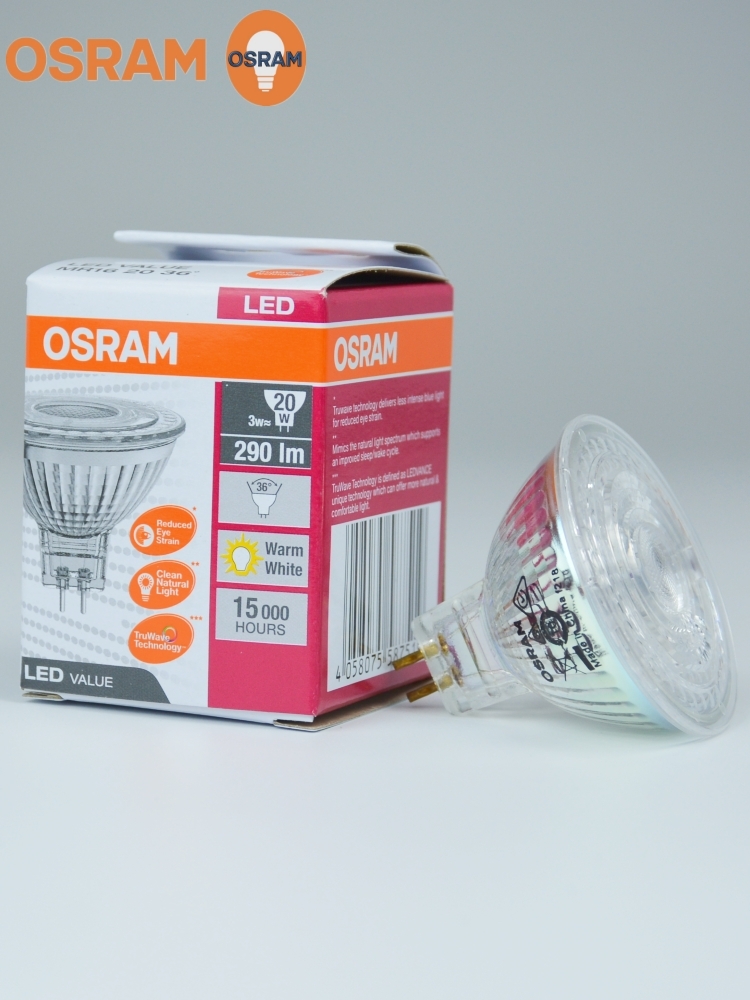 osram欧司朗MR16灯杯led灯泡3W5.5W4.5W低压12V射灯泡GU5.3插脚