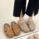 穆勒鞋 厚底外穿镂空凉拖鞋 女2026春夏新款 复古编织包头半拖勃肯鞋