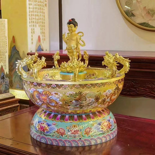 合金浴佛盆佛诞节九龙吐水佛祖释迦牟尼太子佛像寺庙用品浴佛节