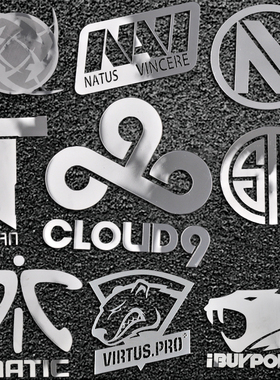 csgo豪门战队nip tyloo CLOUD9 FNATIC TITAN游戏战队金属贴纸