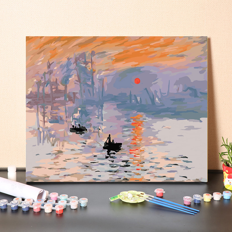 莫奈數字油畫風景名畫diy填色畫