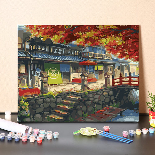 数字油画diy填充动漫日式风景