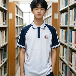 龙岩市上杭县一中二中龙田中学校服夏季短袖上衣带校徽学校同款