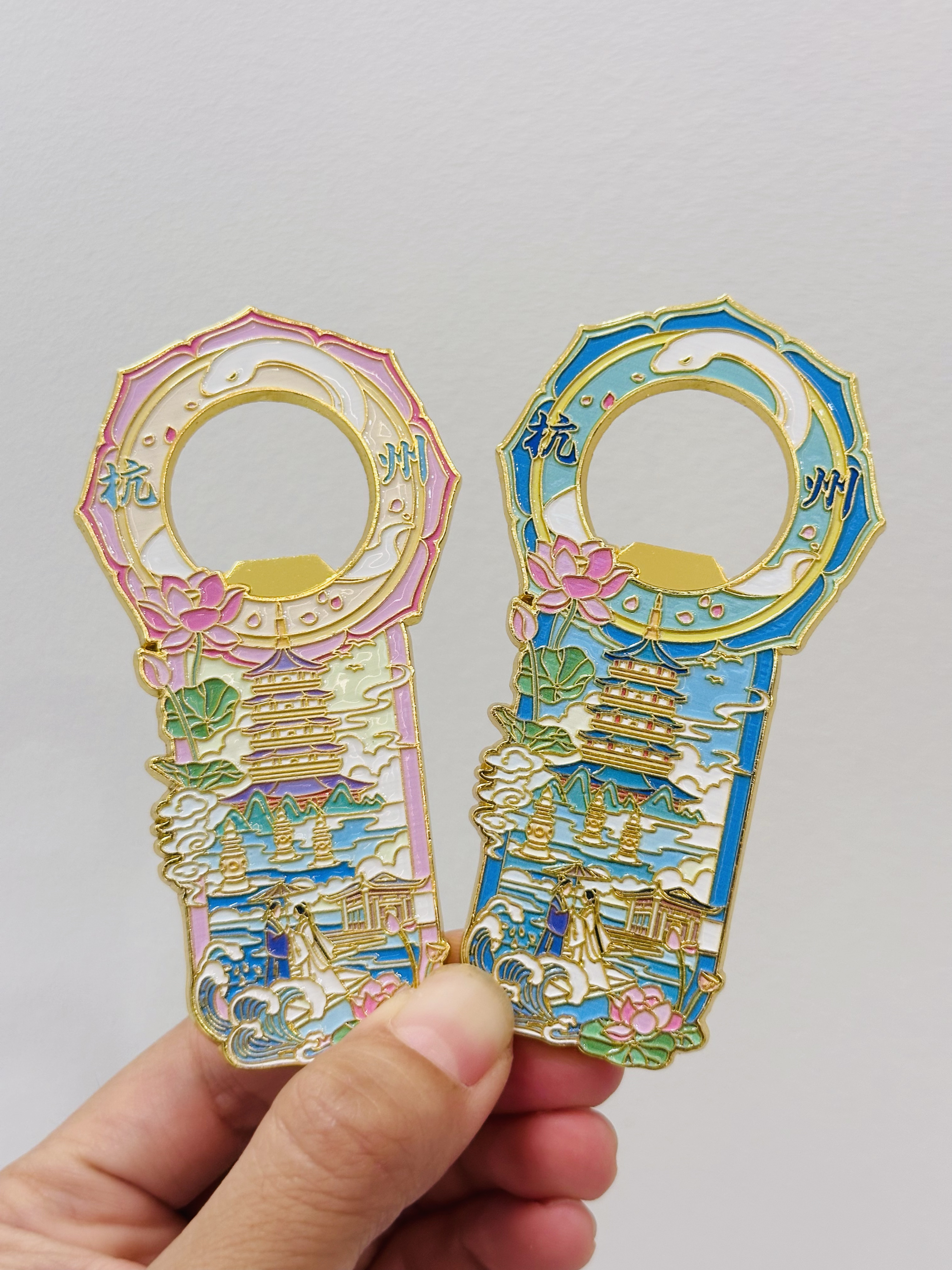杭州冰箱贴二合一开瓶器西湖雷峰塔文创旅游景点纪念品伴手礼物