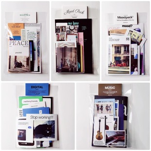 韩国moodpack同款 饰海报素材ins乐器 手账拼贴OAB贴纸包主题素材装