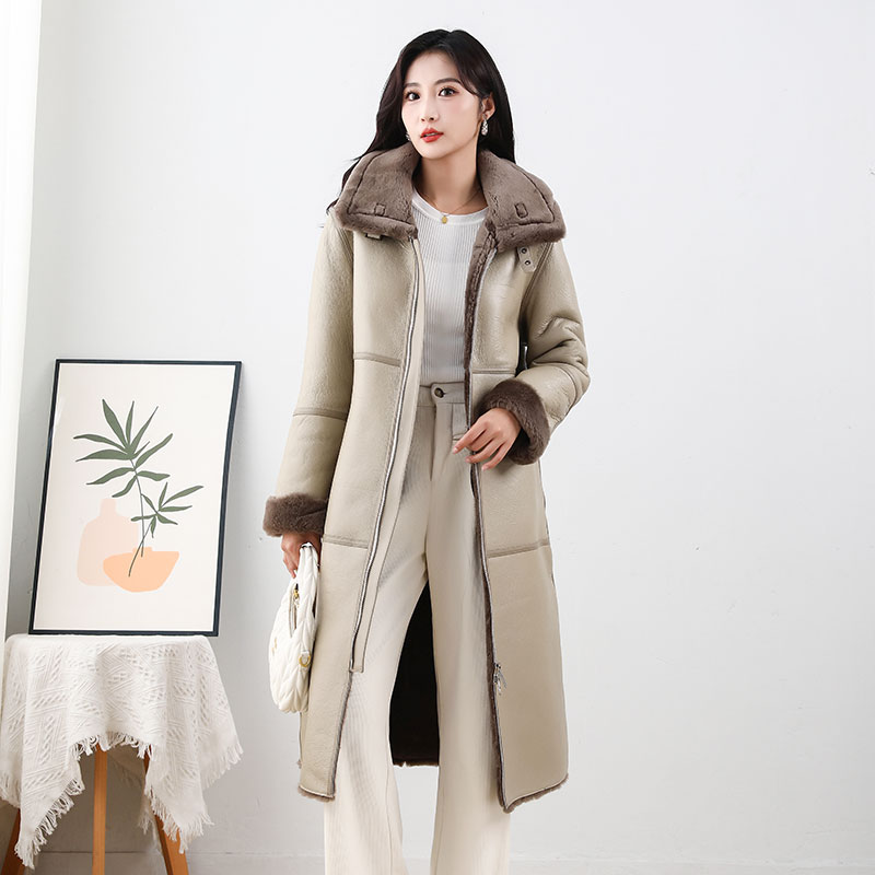 爆款真皮羊羔毛皮毛一体可拆卸帽