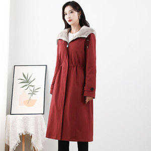 派克服女整貂内胆可拆卸2024新款皮毛一体尼克服长款皮草貂皮大衣