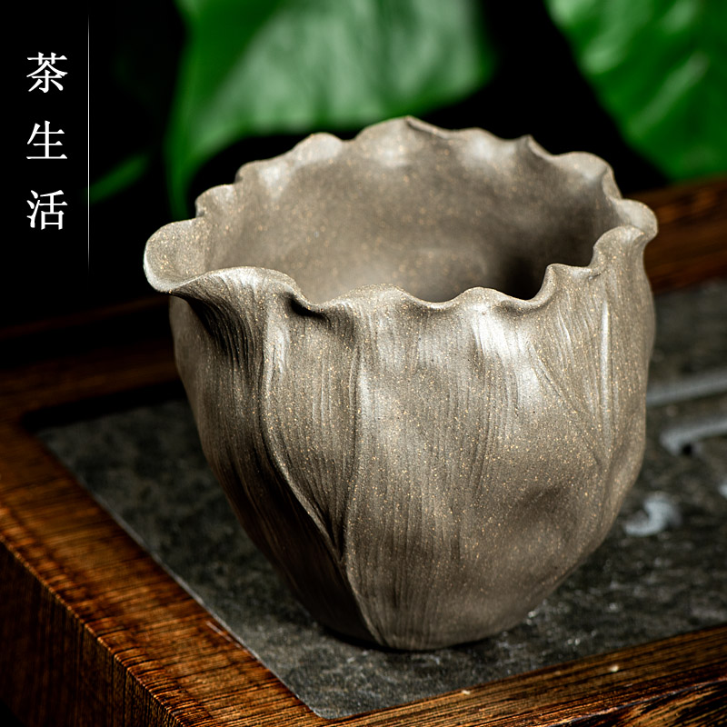 精品紫砂荷葉蓮子公道杯分茶器功夫茶道配件紫砂壺搭配裝飾禮品