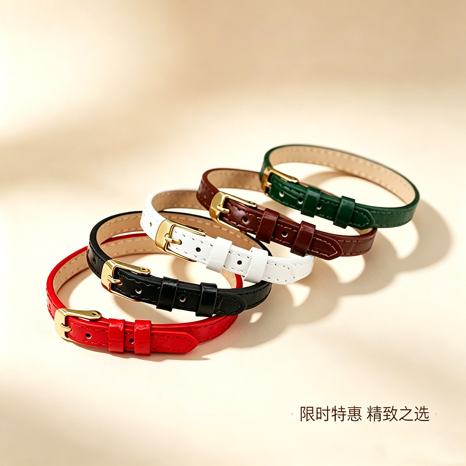 八宝罗盘黄金手环皮带钢带红色黑配件