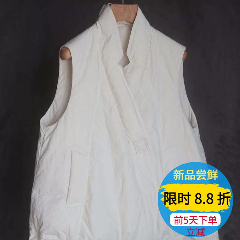 冬季新中式90白鸭绒保暖马甲女