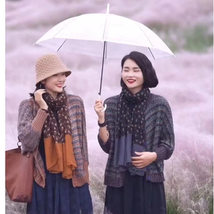 孜禾女装围巾时尚百搭碎花围巾民族风棉麻复古文艺丝巾旅游女