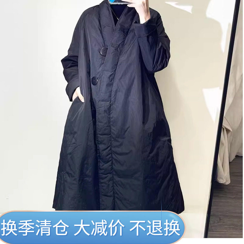 2024冬白鸭绒弧形门襟羽绒服