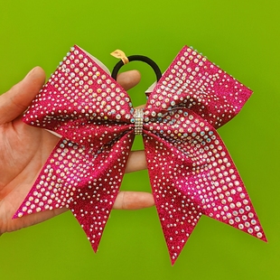 啦啦队头饰专业比赛啦啦操头花蝴蝶结健美操拉拉队发饰手工定制款