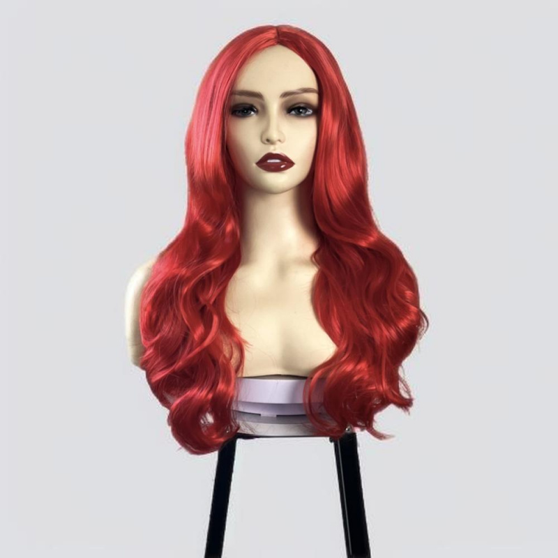 速卖通假发Meracosplay红色长卷