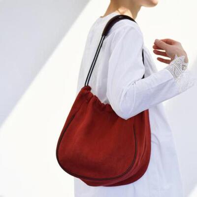 日本制代购直邮ateliers PENELOPE Coco抽拉绳便携麻帆布休闲包