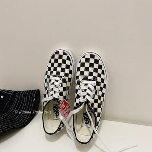 棋盘格日本代购VANS  AUTHENTIC  VN000W4NDI0 帆布鞋板鞋