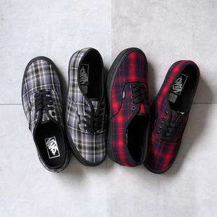 运动鞋 AUTHENTIC格子条纹双色25AW休闲板鞋 直邮VANS 日本代购