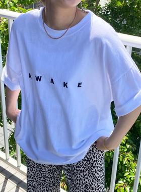 日本代购直邮reca复古女款短袖T恤复古百搭