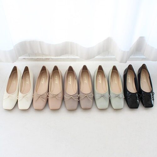 日产代购直邮shoe fantasy Enamel Square Ballet方头芭蕾鞋防水