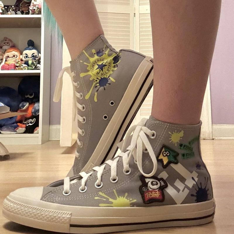 日本包直邮converse ALL STAR LC HI Splatoon3联名高帮帆布鞋