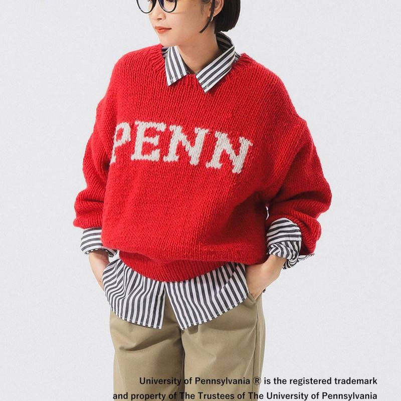 日本代购直邮秘鲁制THE BOOKSTORE Hand Logo Sweater 25FW羊毛衫