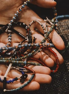 日本制代购直邮MIKIA hematite roundel beads bracelet圆珠手链