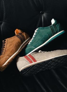 日本代购直邮PATRICK BOSTONSUN翻毛皮日本制复古休闲运动鞋跑鞋