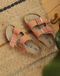 日本代购直邮Birkenstock ARIZONA 情侣复古翻毛皮拖鞋软木鞋底