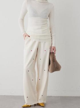 日本代购直邮THE PAUSE多彩心星刺绣运动休闲裤百搭时尚复古