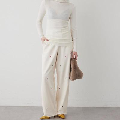 日本代购直邮THE PAUSE多彩心星刺绣运动休闲裤百搭时尚复古