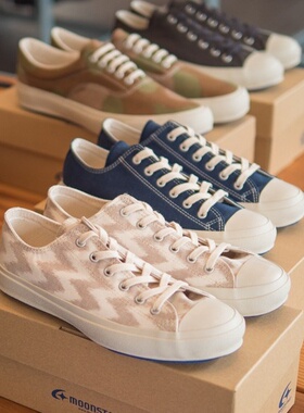 日本代购直邮MOONSTAR LOWBASKET K ZIGZAG日本制漂染帆布鞋