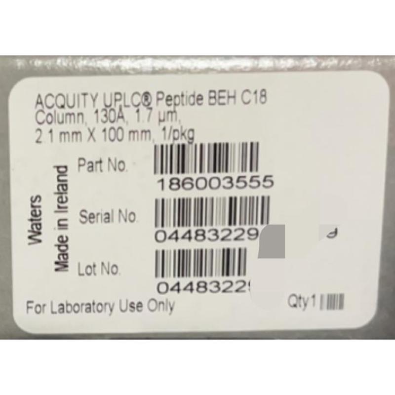 询价Waters色谱柱186003555 UPLC Peptide BEH C18 1.7um 2.1*