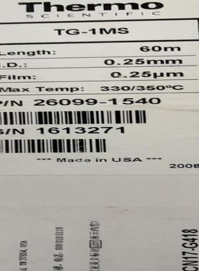 Thermo赛默飞气相色谱柱26099-1540 TG-1MS 60m0.25mm,0