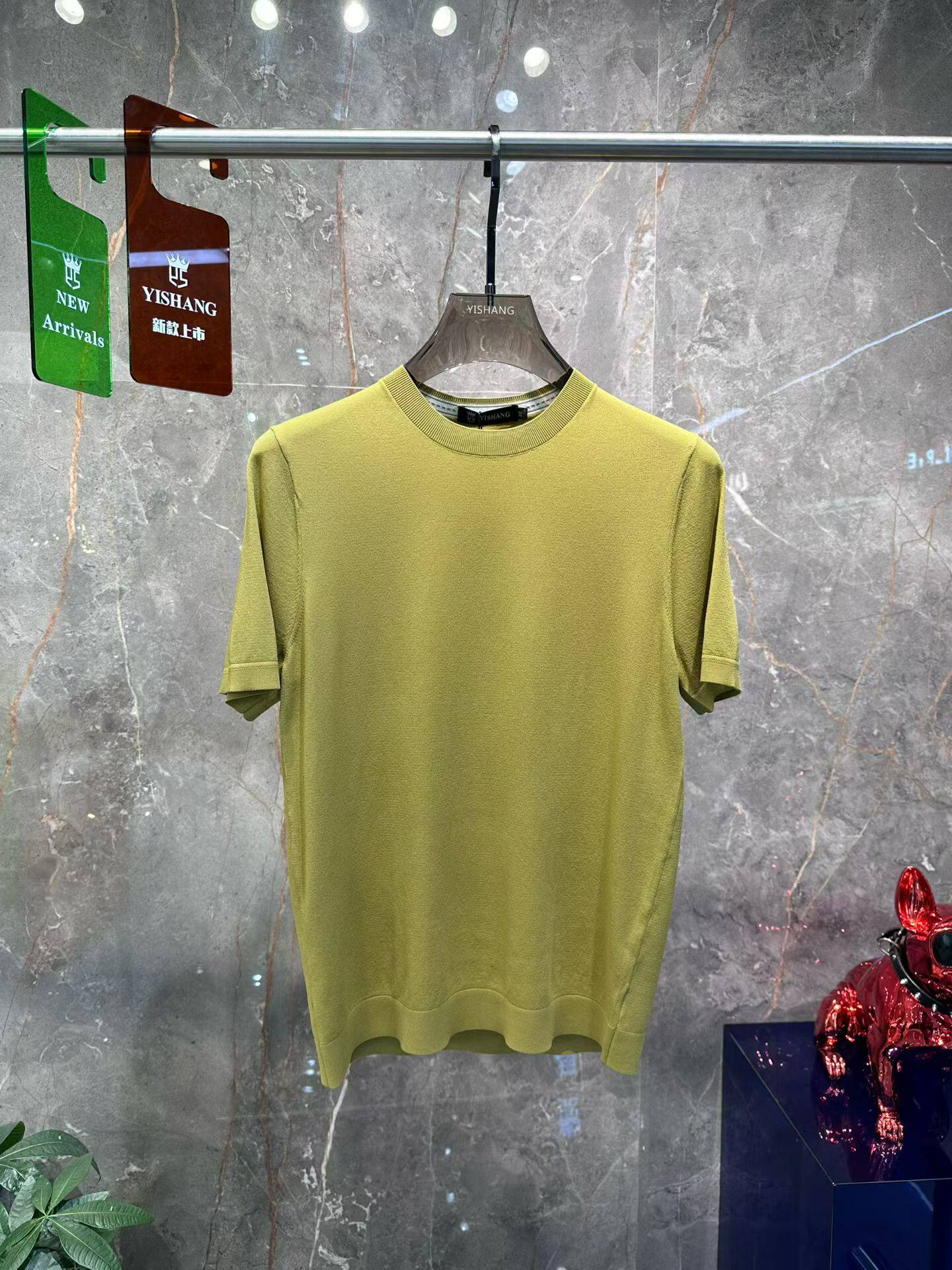 欧货2026春季新款男士时尚休闲百搭伊力特纯色弹力圆领短袖T恤