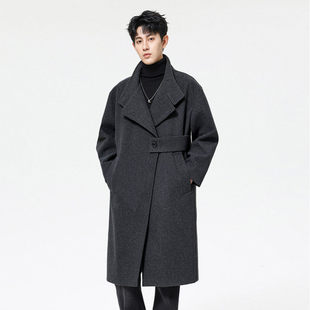 骄阳似我宋威龙林屿森同款秋冬款毛呢大衣外套男装中长款风衣服