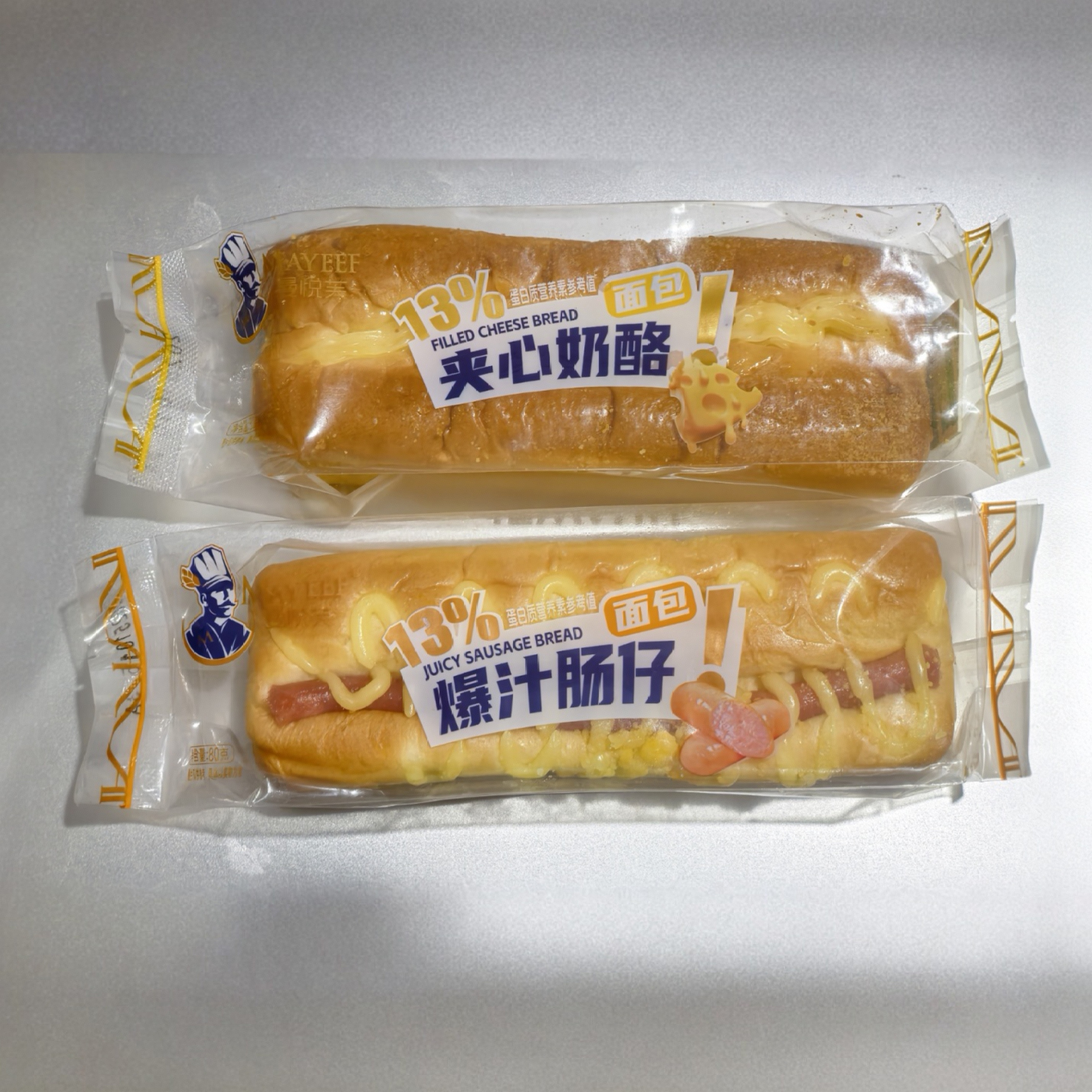 曼悦芙爆汁肠仔面包80g*6袋夹心奶酪面包蛋糕点心代餐下午茶小吃