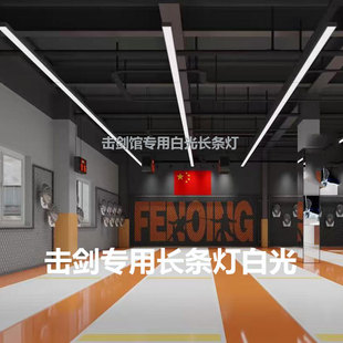 击剑馆专用白光长条灯条形灯6000k拳击馆搏击散打专用吊灯可吸顶