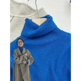 针织毛衣 显瘦长袖 复古高领内搭打底衫 上衣女秋冬韩系bm风穿搭修身