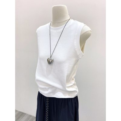 基础款纯色圆领工字背心