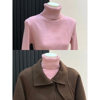 纯色简约堆堆高领针织毛衣