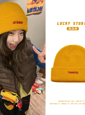 大头围针织帽子女秋季西北西藏旅行穿搭堆堆帽潮流时尚百搭毛线帽